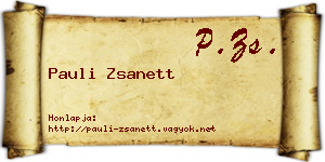 Pauli Zsanett névjegykártya